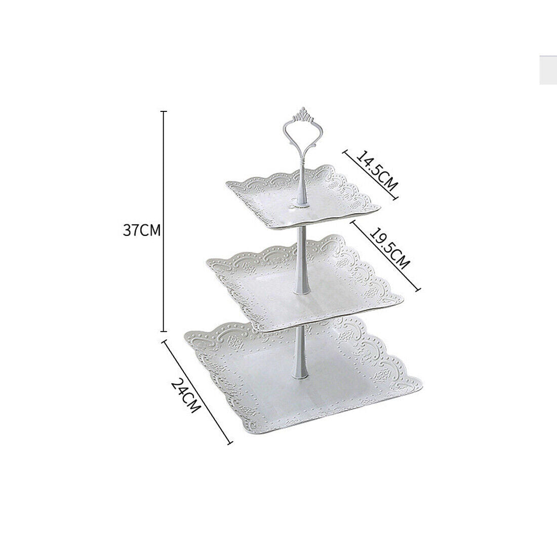 3Tier Cake Stand Afternoon Tea Wedding Party Plates Tableware Embossed Tray UK