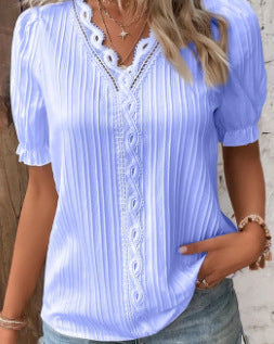 Summer Short Sleeve European And American Women's Shirt