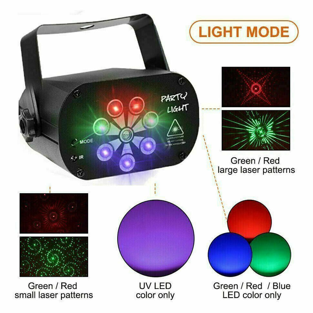 480 Pattern LED RGB Disco Party Laser Stage Light USB Club DJ Lighting Projector