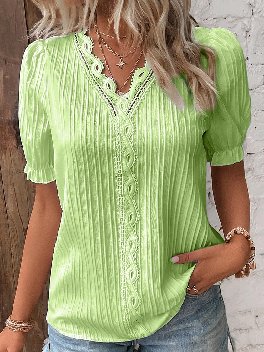 Summer Short Sleeve European And American Women's Shirt