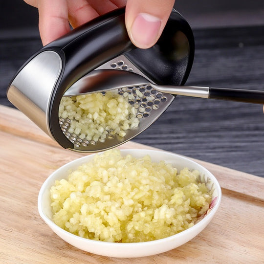 Stainless Steel Garlic Press Manual Crusher