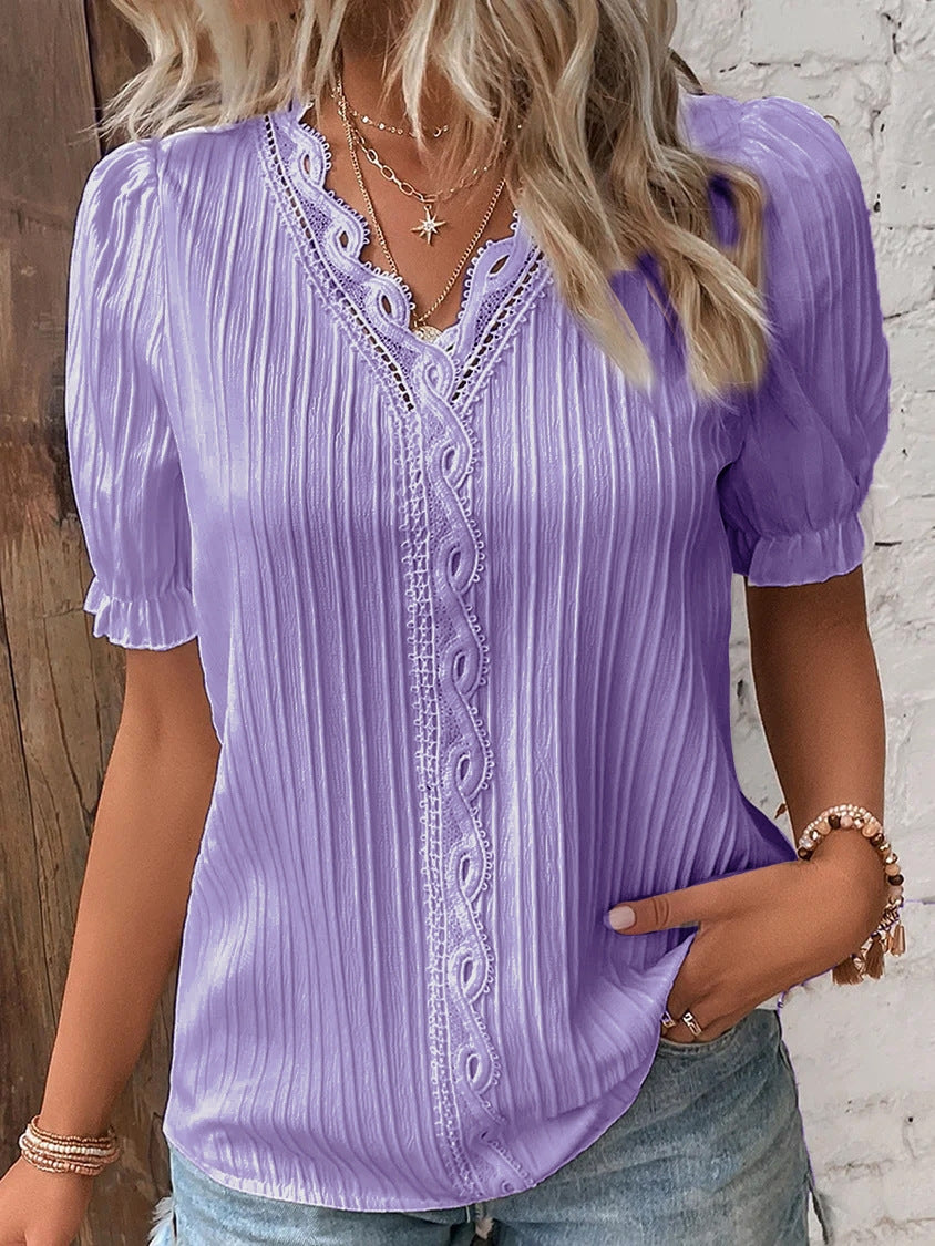 Summer Short Sleeve European And American Women's Shirt