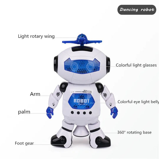 2023 Kids Robot Rotating Dance Toys With Music LED Light