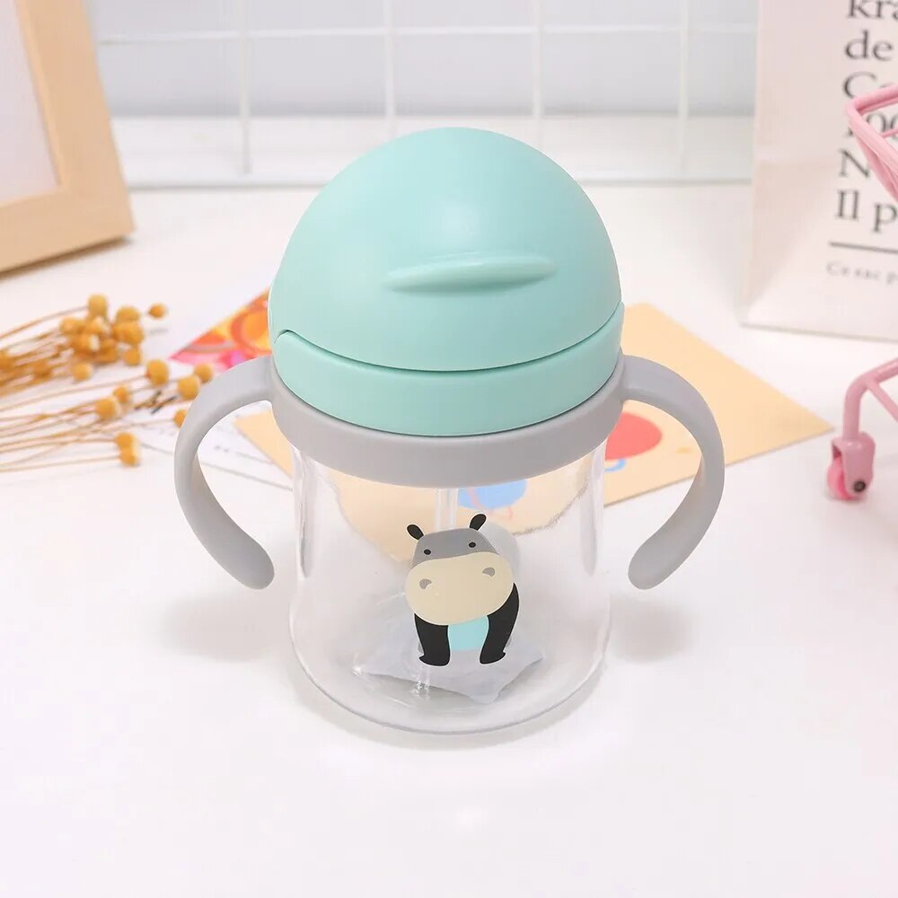 Children Cute Straw Cup Kindergarten Water Cup With Suction Ball