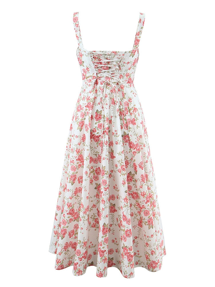 Woman Summer Fashion Floral Print Dress