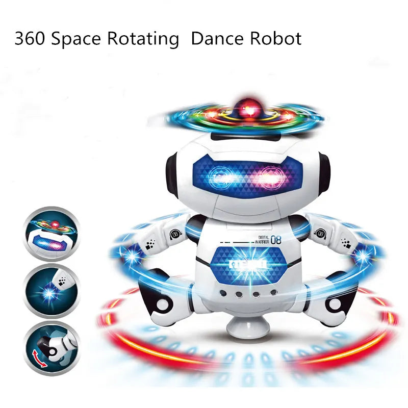 2023 Kids Robot Rotating Dance Toys With Music LED Light