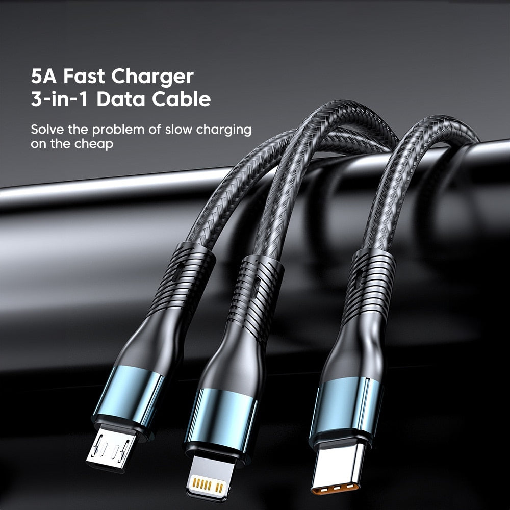 Elough 120W 3 in 1 USB Fast Charging Cable