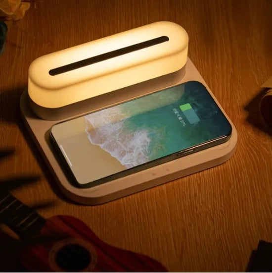 Creative 3 In 1 Bedside Lamp Wireless Charging