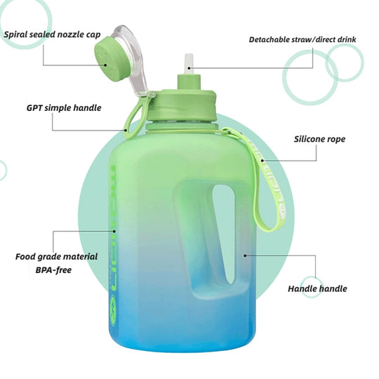 2 Litter Sports Water Bottle With Straw