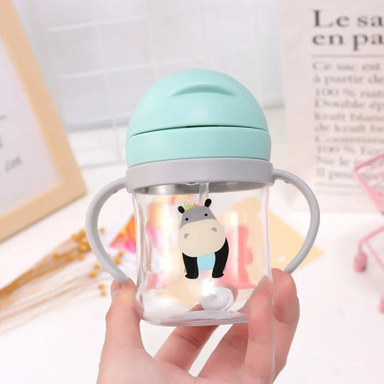 Children Cute Straw Cup Kindergarten Water Cup With Suction Ball