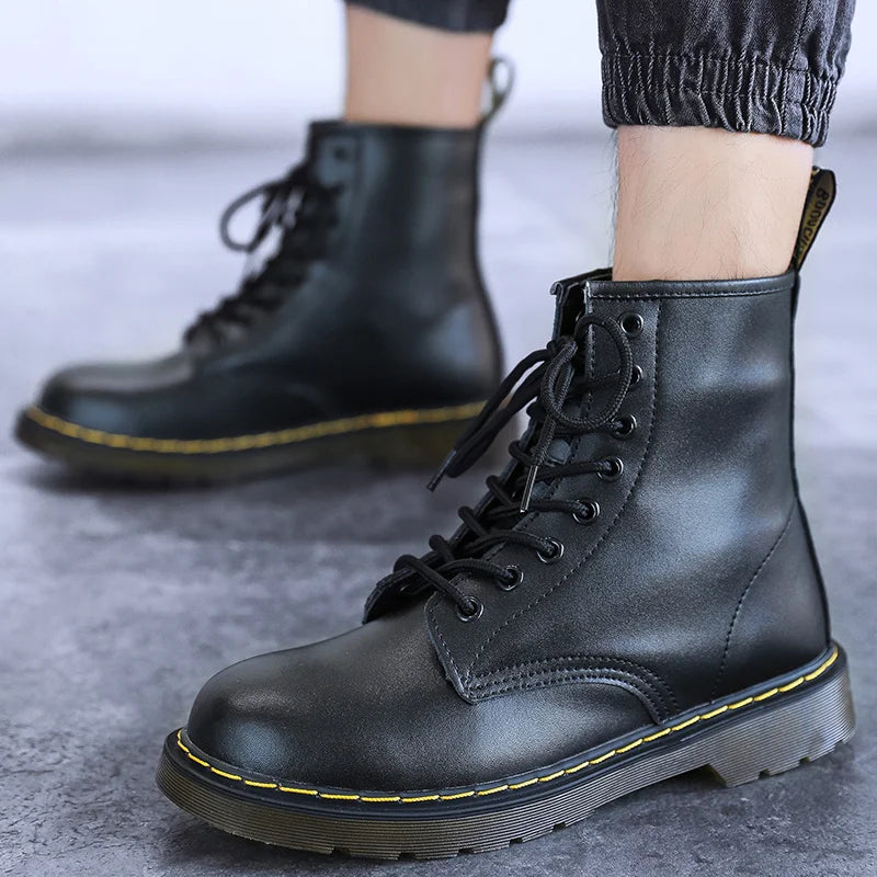 Genuine Leather Unisex Fashion Boots British Style