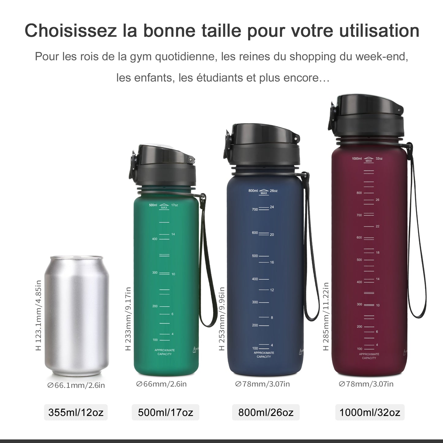 Sports Water Bottle 500/1000ML