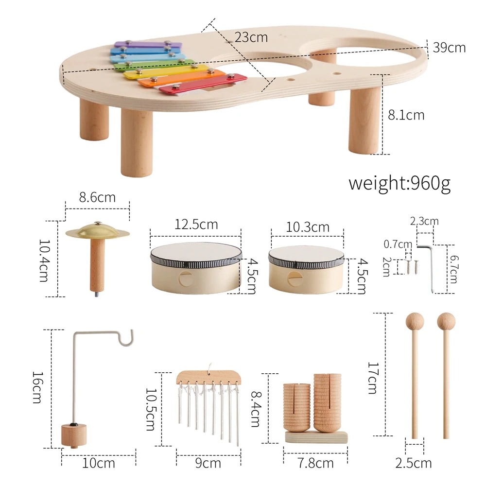 Kids Wooden Drum kit Musical Instruments