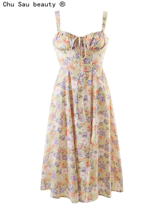 Woman Summer Fashion Floral Print Dress