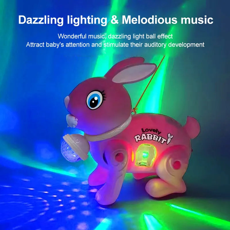 Electronic Walking Rabbit Toy Music Lovely Luminescent