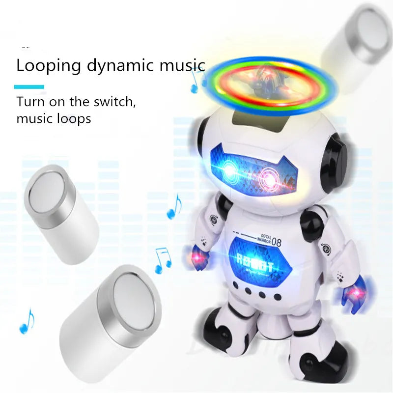 2023 Kids Robot Rotating Dance Toys With Music LED Light