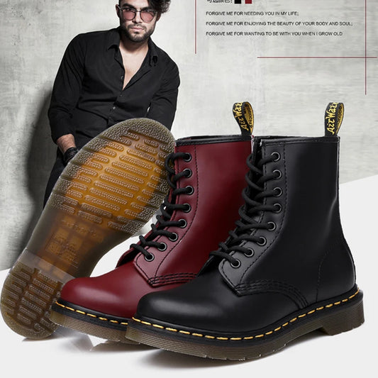 Genuine Leather Unisex Fashion Boots British Style