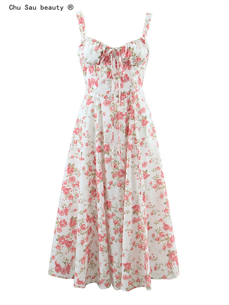 Woman Summer Fashion Floral Print Dress